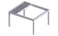 Moderner Tisch mit integriertem Lamellensystem